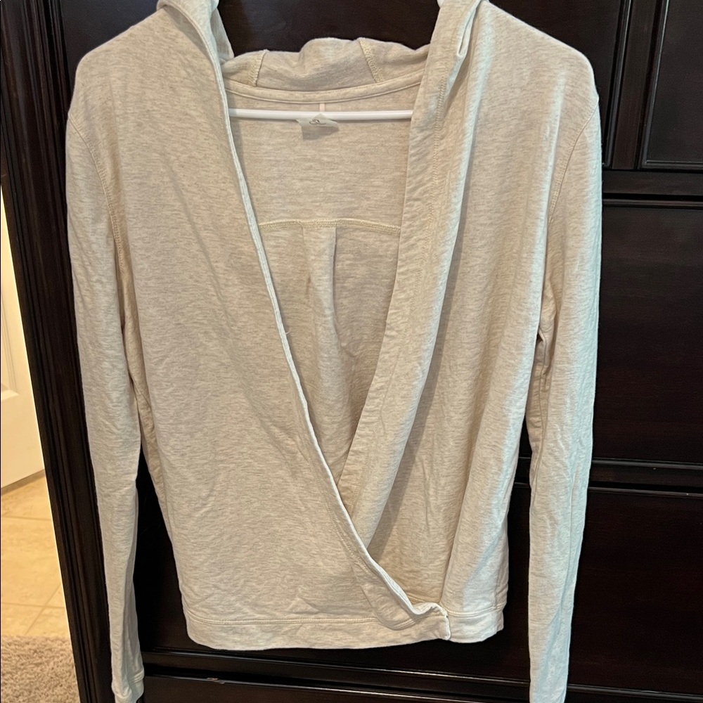 CALIA Heather Cream Front Wrap Hoodie